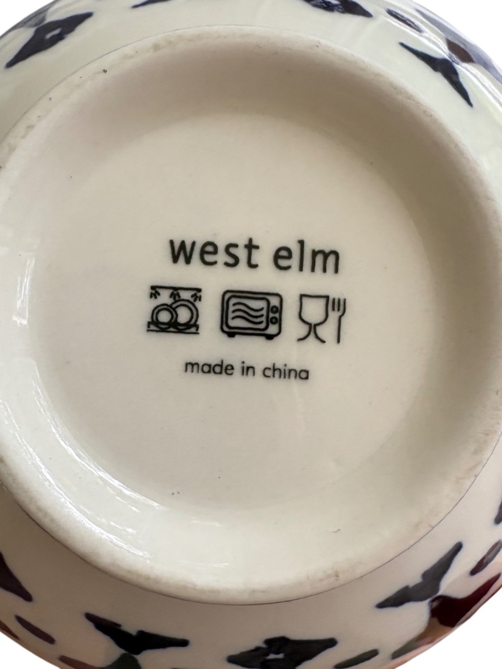 bowl WEST ELM 4" wide blue white ceramic indigo tie-dye serving piece trinkets - Picture 8 of 10